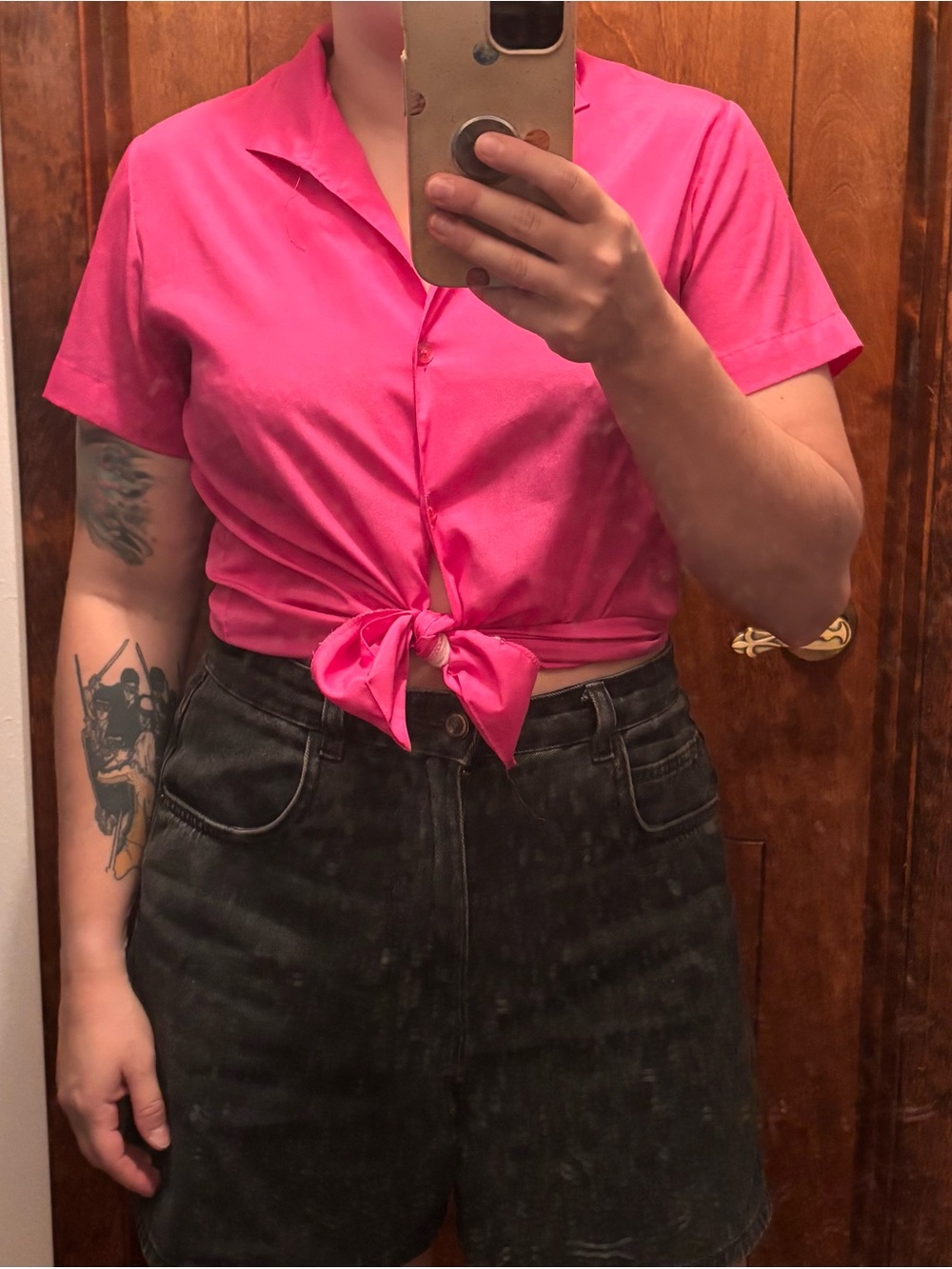 Vibrant Pink Botton Down Shirt